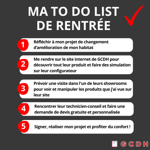 La to do list de la rentrée