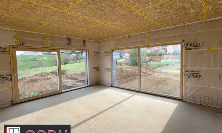 Installation de Coulissant Levant Internorm à Chassieu sur un chantier neuf
